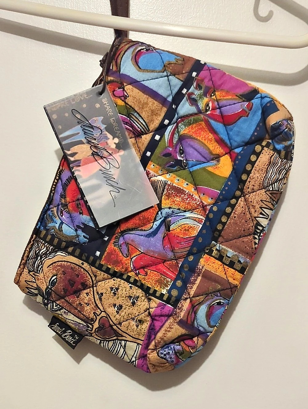 Laurel Burch Multicolor Cosmetic Pouch Like New